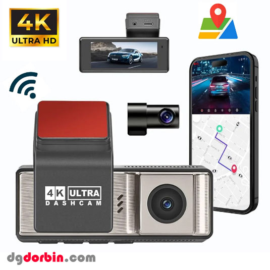دوربین ثبت وقایع خودرو 4K دو دوربین مدل A2PRO